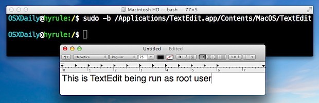 Inicie una aplicación GUI como root en Mac OS X.