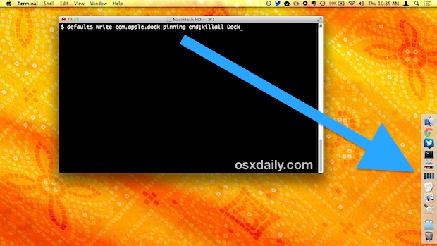 Conecte el Dock a la esquina inferior de una pantalla de Mac OS X