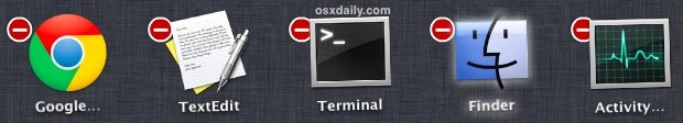 Panel de tareas que abandona aplicaciones en OS X