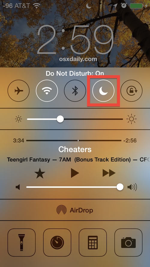 Habilite el modo No molestar en iOS a través del Centro de control