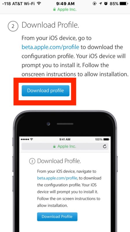 Descargue el perfil beta público de iOS 10