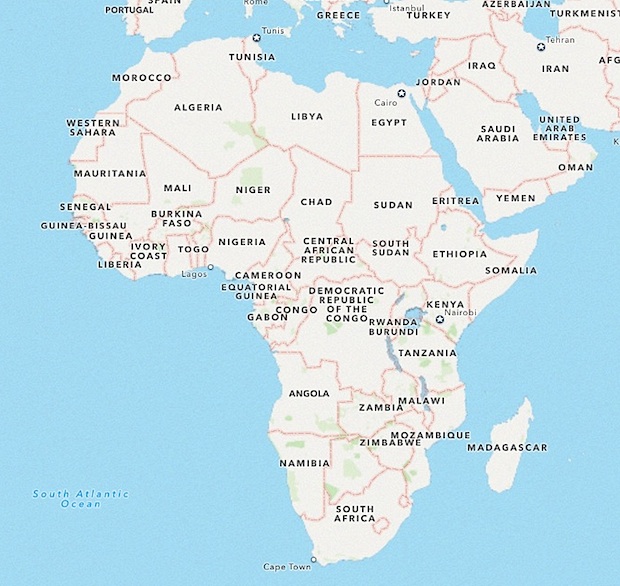 Mapa regional guardado desde la aplicación Mapas de OS X