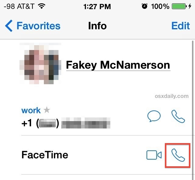 Realice llamadas de audio VOIP FaceTime desde iOS