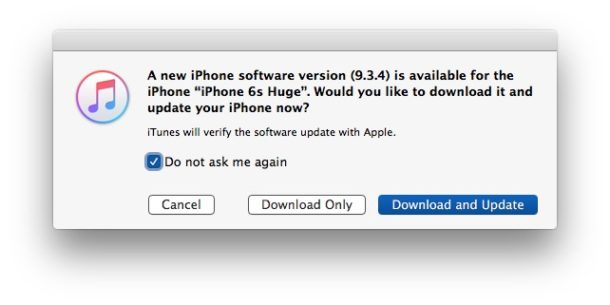 Ignora la actualización de iOS y bloquéala en iTunes