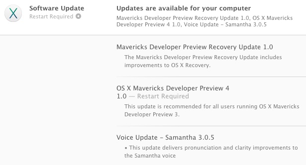 Actualización de OS X Mavericks Developer Preview 4 disponible