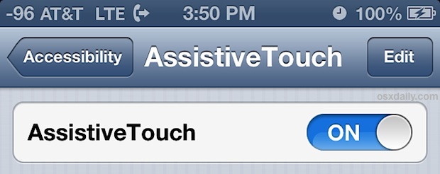 Habilitar Touch Assistive 