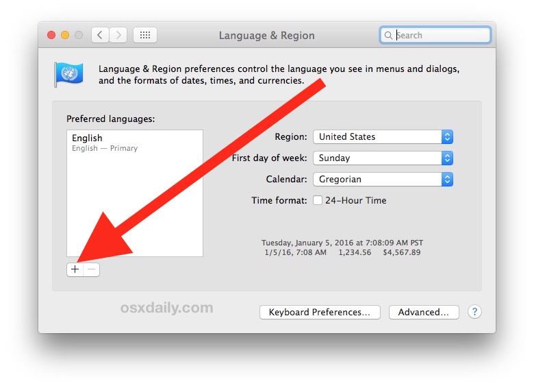 agregar nuevos idiomas en Mac