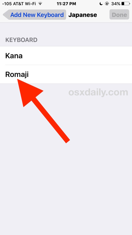 Seleccione Romaji para el teclado de emoticonos de iOS