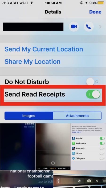 Envíe recibos de lectura para contactos individuales en mensajes de iOS