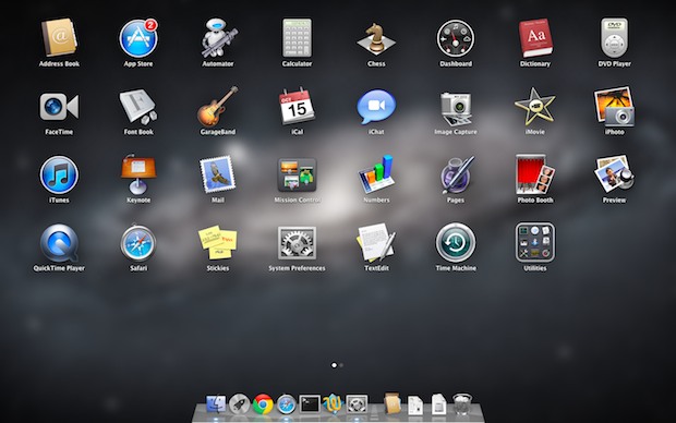 Desenfoca el fondo blanco y negro en Launchpad para Mac OS X Lion