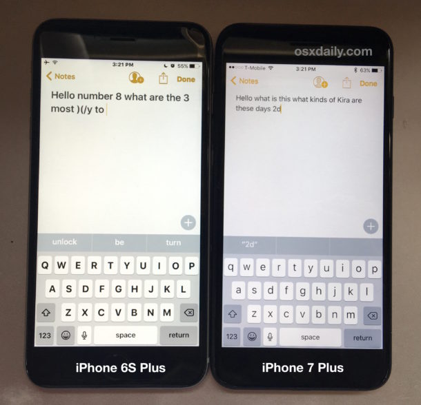 Pantalla de iPhone 7 Plus vs iPhone 6S Plus