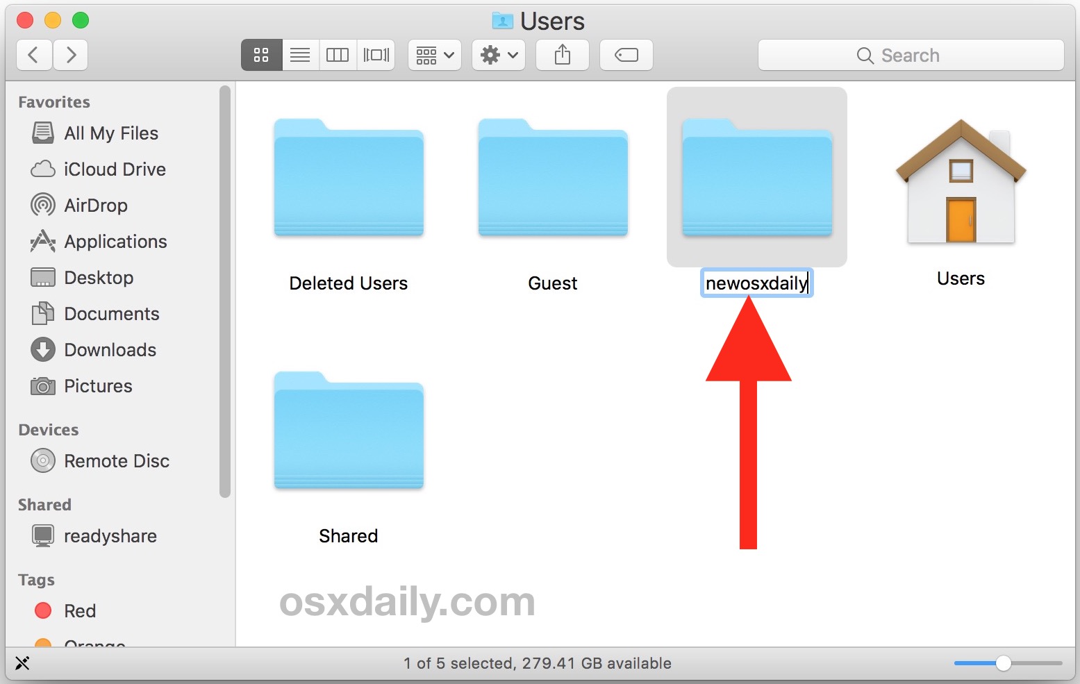 Cambiar el nombre de la carpeta de inicio de un usuario en su Mac