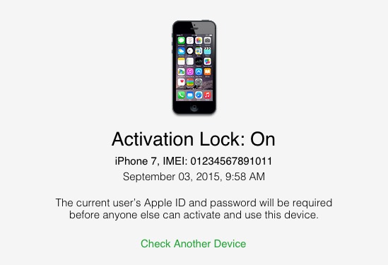 Estado de bloqueo de activación de iCloud en un iPhone