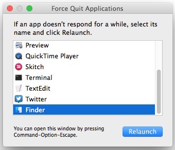 Reiniciar Finder en Mac OS X