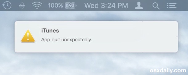 Aplicación de bloqueo de reportero que aparece como una notificación en Mac OS X.