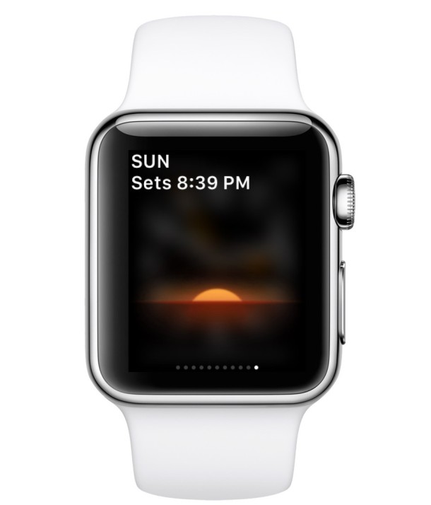 Aplicación de terceros instalada en el Apple Watch, vista en Glances