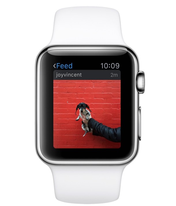 Aplicación de Instagram en un Apple Watch