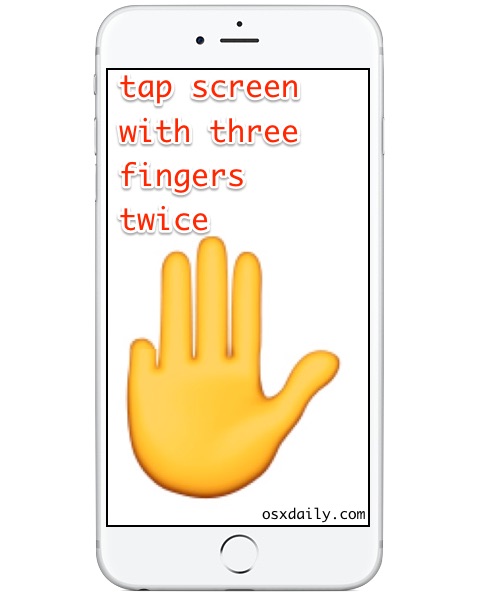 Toque dos veces con tres dedos para salir del modo Zoom en el iPhone