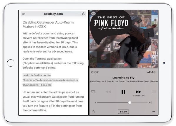 Multitarea de Split View en iPad