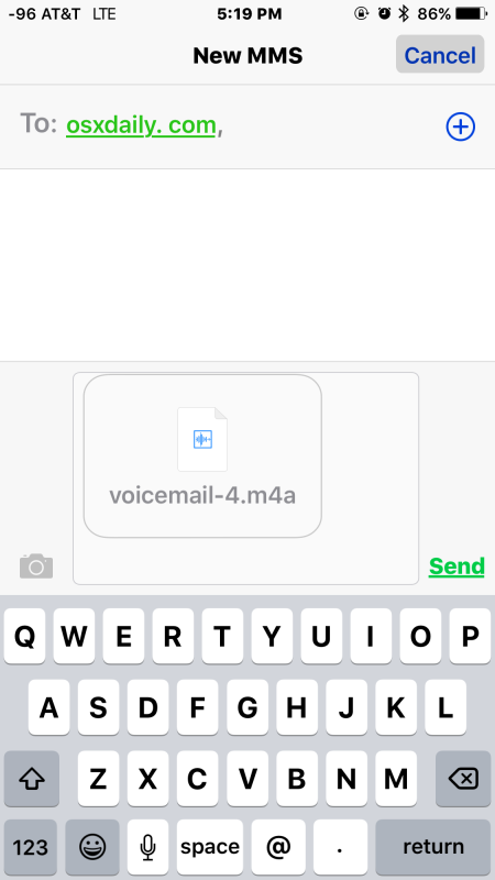 Comparte un mensaje de voz con la aplicación Mensajes