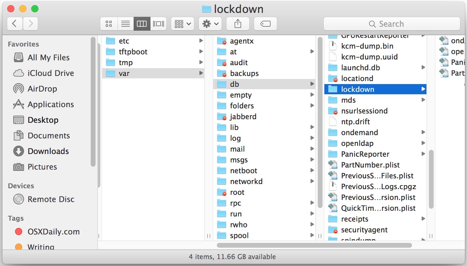 Directorio de bloqueo de IOS con varios certificados de iOS en el sistema de archivos de Mac OS X