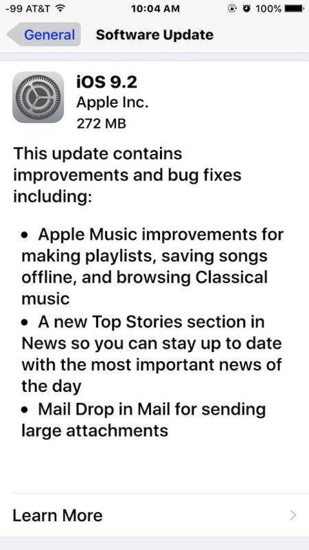 Descargue e instale iOS 9.2 a través de OTA en iPhone