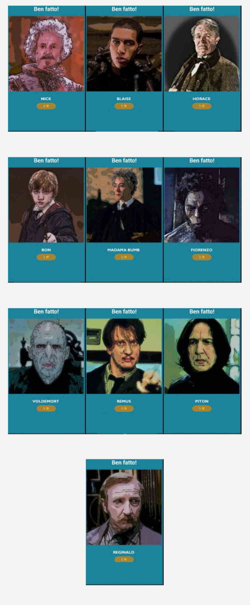 Respuestas del cuestionario de Harry Potter