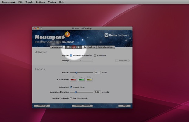 Mousepose hace que el mouse sea más fácil de ver para presentaciones