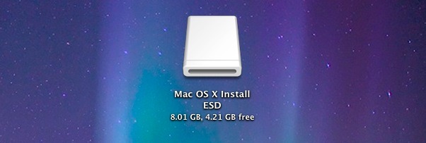 Instalador de Mac OS X Lion montado en el escritorio de Mac OS X