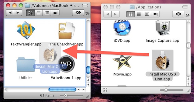 Instale Lion en otras computadoras Mac copiando el archivo de instalación