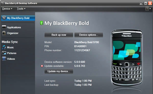 Software de escritorio Blackberry