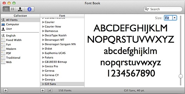 Administrar fuentes en Mac OS X con Font Book