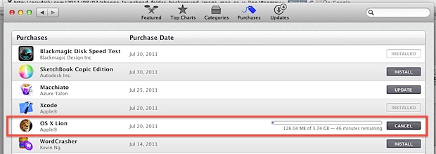 Vuelva a descargar Mac OS X Lion desde la App Store a Mac OS X Lion