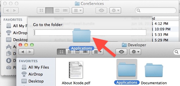 Arrastre y suelte en la carpeta Access X en OS X