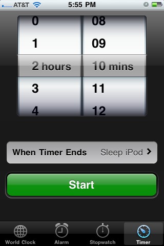 dormir con música iphone ipod