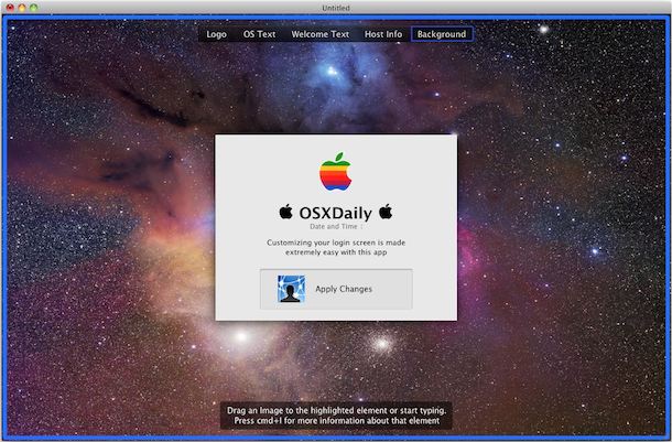 pantalla de inicio de sesión personalizada de Mac