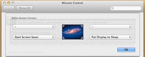 Pantalla de bloqueo con Hot Corners en Mac OS X