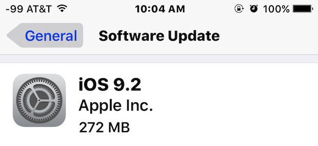 Actualización de iOS 9.2