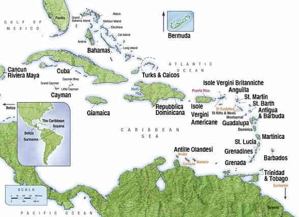 Mapa del caribe