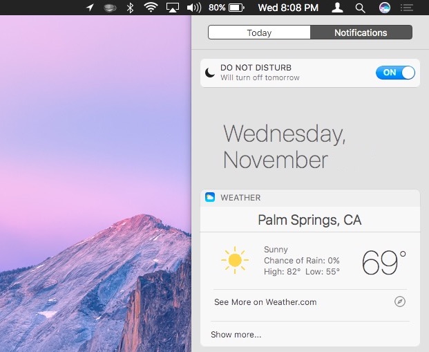 Widget de resultados de Siri en el Centro de notificaciones de tu Mac