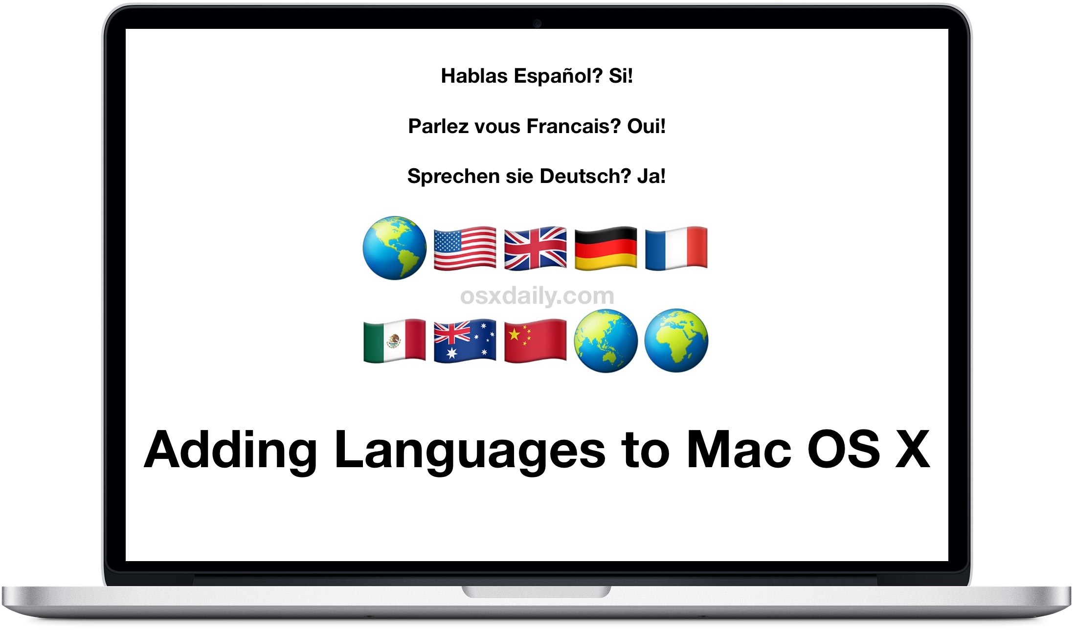 Agregue un nuevo idioma a Mac OS X.