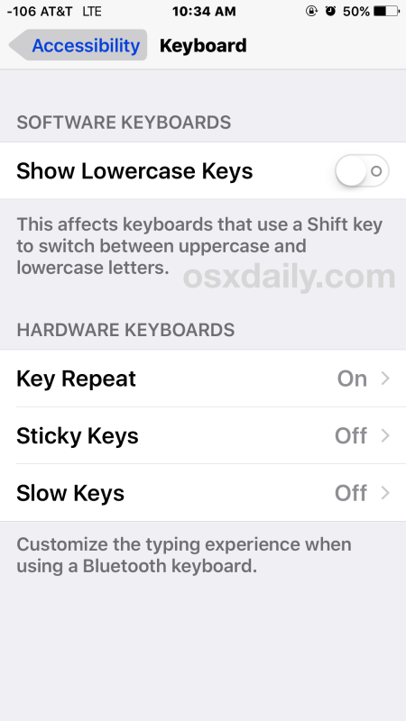 Reemplaza el teclado del iPhone con MAYÚSCULAS en iOS