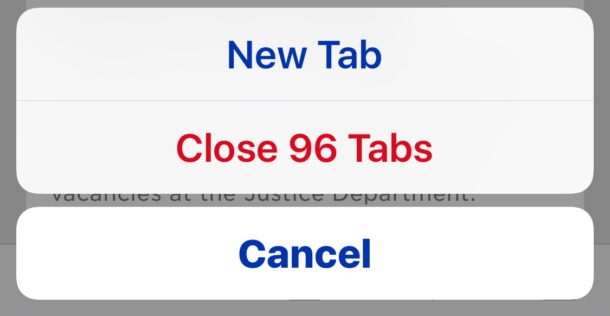 Cerrar todas las pestañas de Safari para iOS