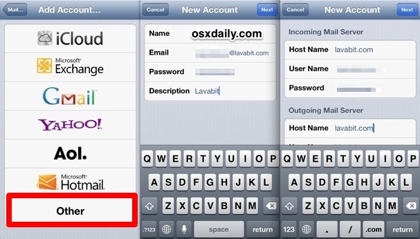Agregue el correo electrónico de Lavabit a iPhone y iPad