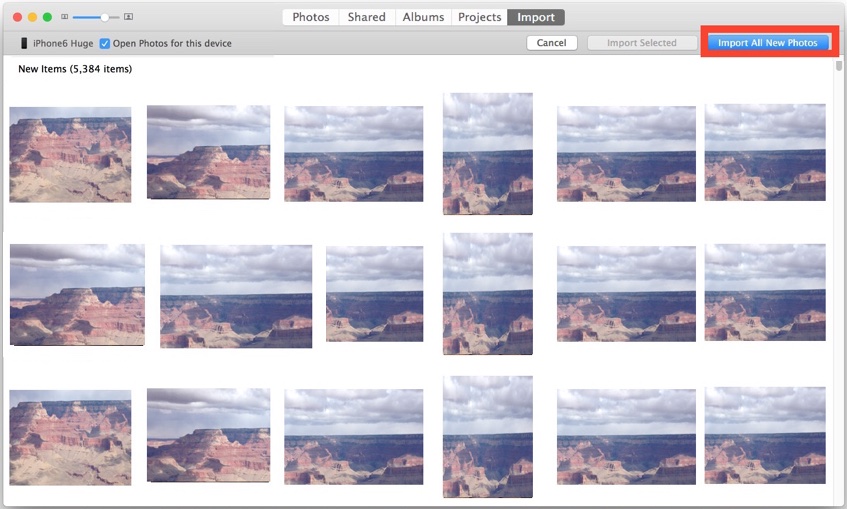 Importe imágenes desde el iPhone a la aplicación Fotos en Mac OS X y cópielas en su computadora