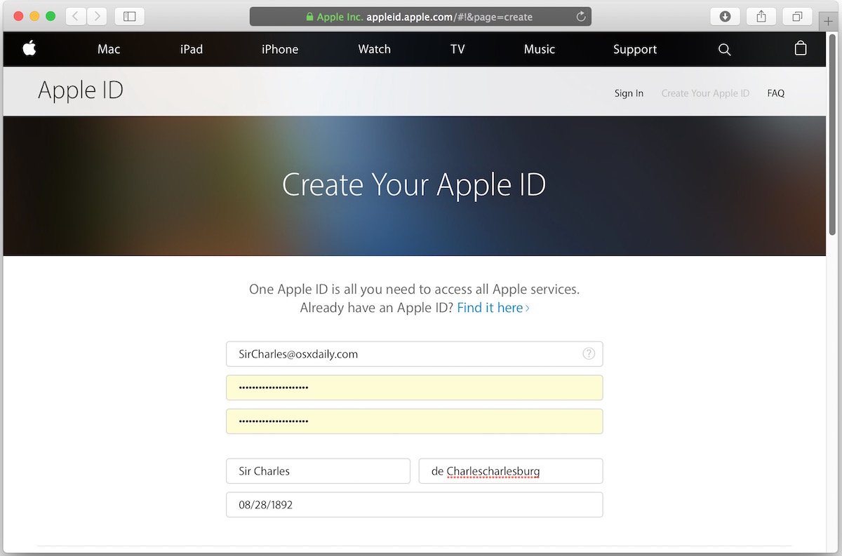 Cree una nueva ID de Apple para corregir el error del dispositivo no elegible