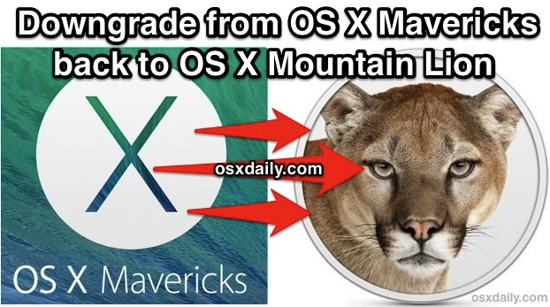 Cambie de OS X Mavericks a versiones anteriores de Mac OS X.