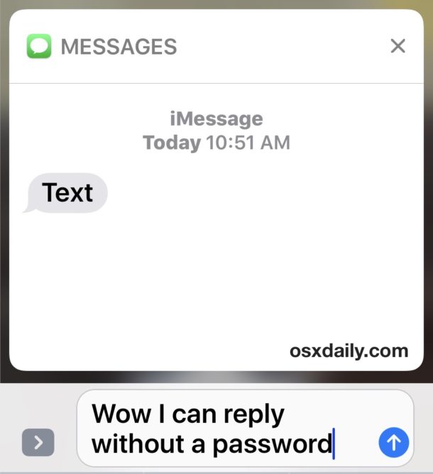 Responder al mensaje desde la pantalla de bloqueo de iOS