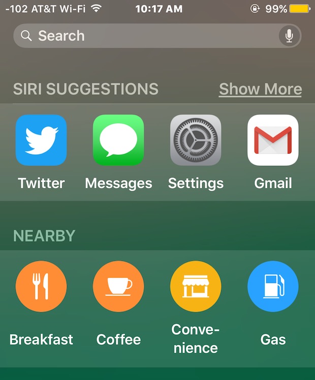 Consejos de Siri en Spotlight Search para iOS