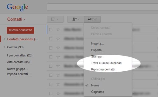 Buscar y combinar contactos en Gmail